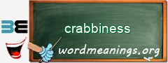 WordMeaning blackboard for crabbiness